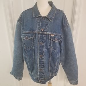 Levi Strauss Signature Flannel Lined Denim Jacket Mens XL Trucker Medium Wash.